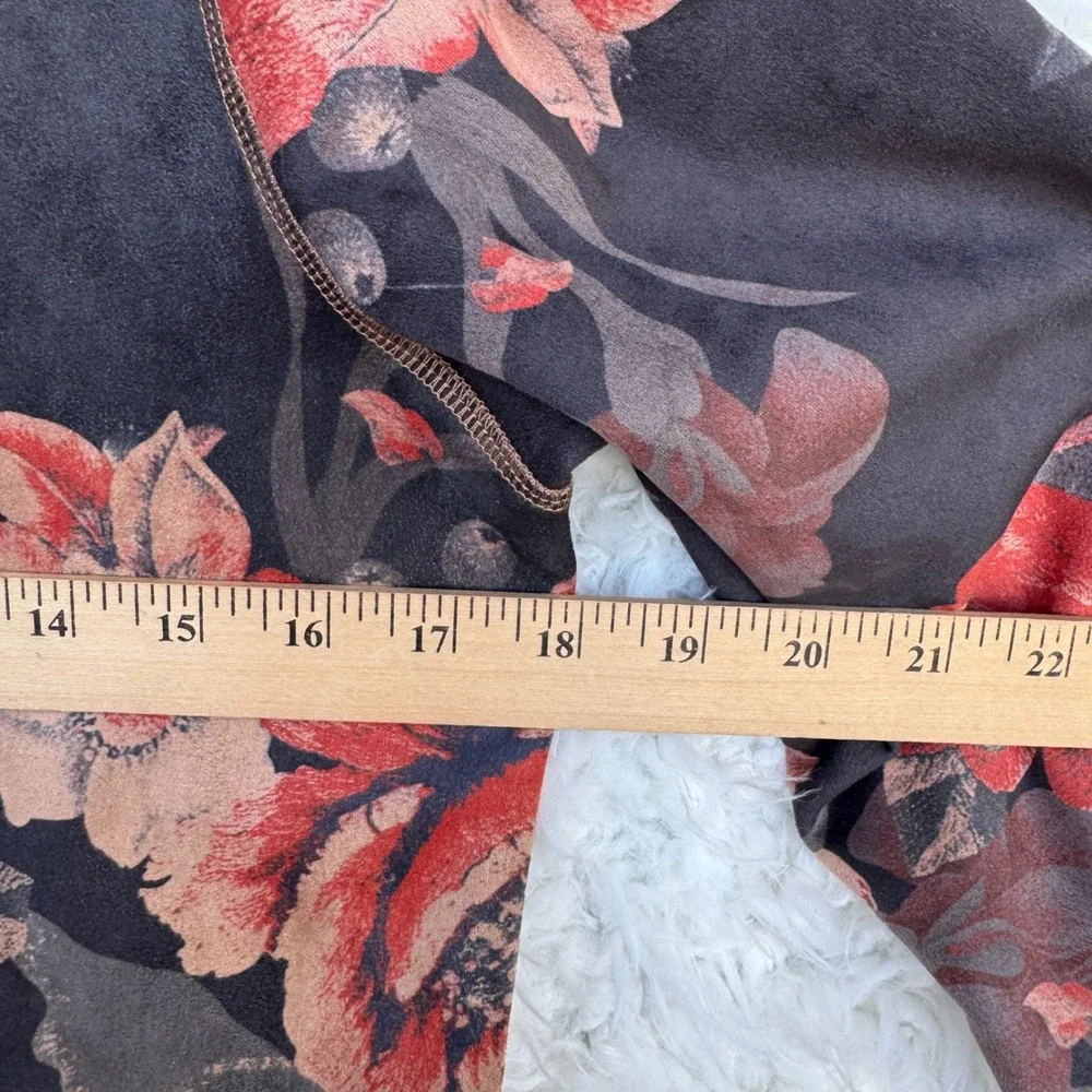 Philosophy Republic Clothing Sz‎ S Faux Leather Floral Kimono Cardigan Coat Boho